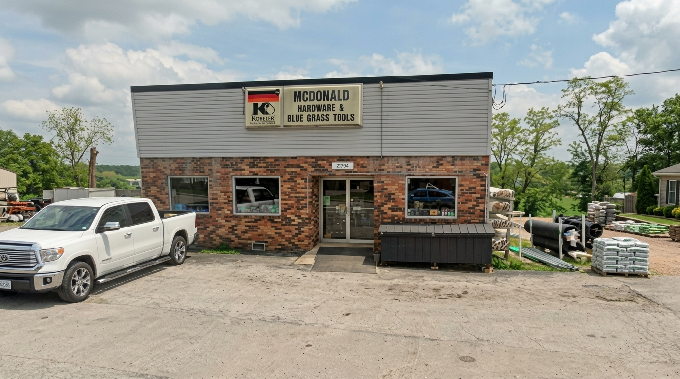 McDonald Hardware & Blue Grass Tools storefront on N Highway 1247 in Eubank, Kentucky